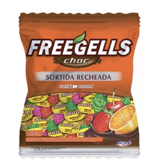 Imagem de Bala Freegells Sortida Recheada Chocolate 584g - Riclan