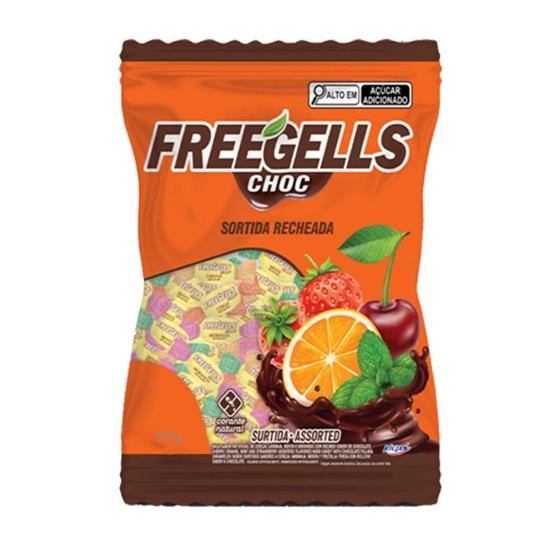 Imagem de Bala Freegells Sortida Recheada Chocolate Riclan 475g