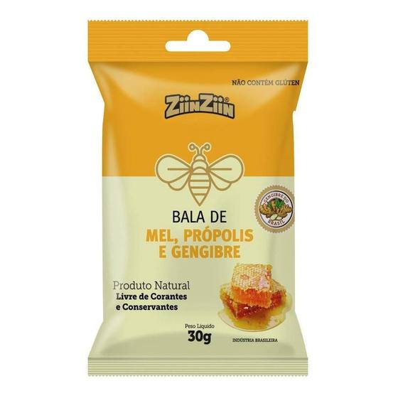 Bala gengibre mel e propolis 30g - ZIINZIIN - Balas - Magazine Luiza