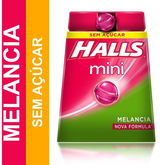 Imagem de Bala Halls Mini Melancia Sem Açúcar com 15g