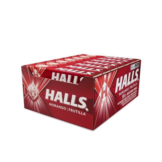 Imagem de Bala Halls Morango 28g - Caixa com 21 unidades