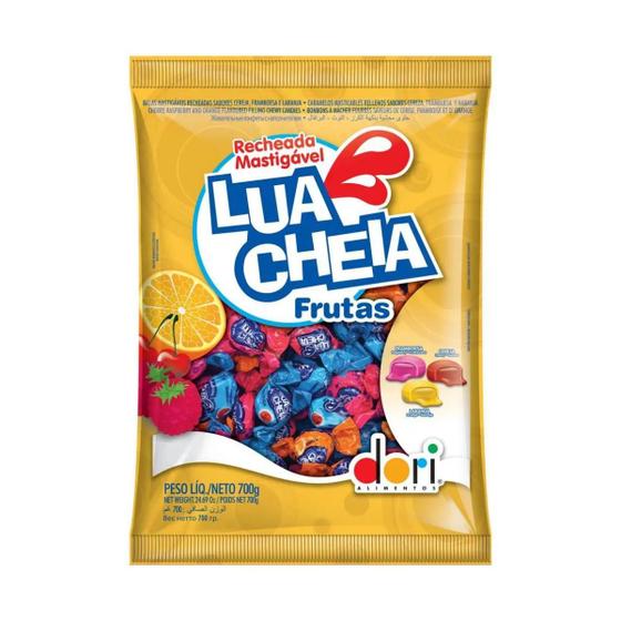 Imagem de Bala lua cheia frutas mastigável 600g Dori