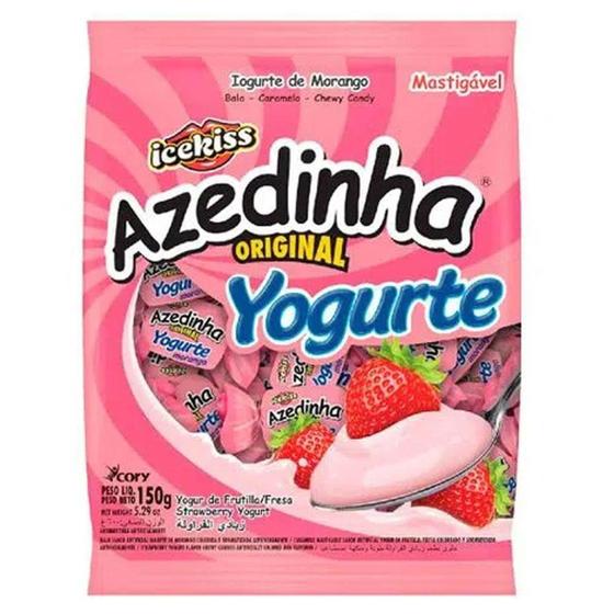 Imagem de Bala Mastigável Azedinha Yogurte de Morango 500g - Ice Kiss