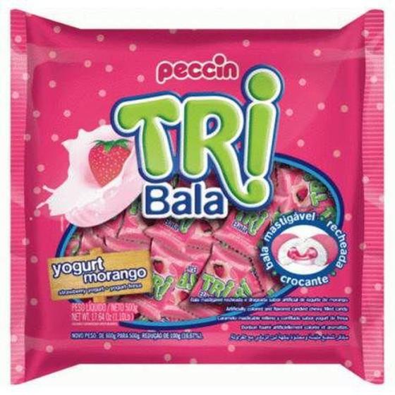 Imagem de Bala Peccin Tribala Yogurt Morango 500g