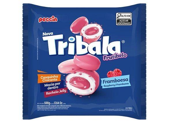 Imagem de Bala Recheada Peccin TriBala Sabor Framboesa Saco 500g