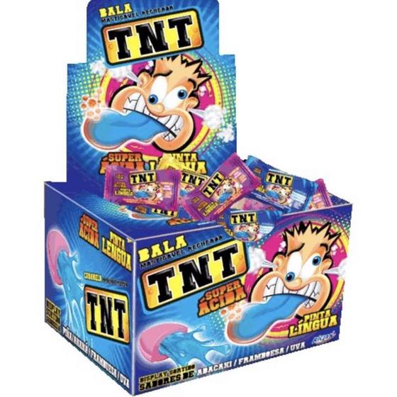 Bala TNT Super Ácida Pinta Língua c/ 60unid 270g Riclan Balas