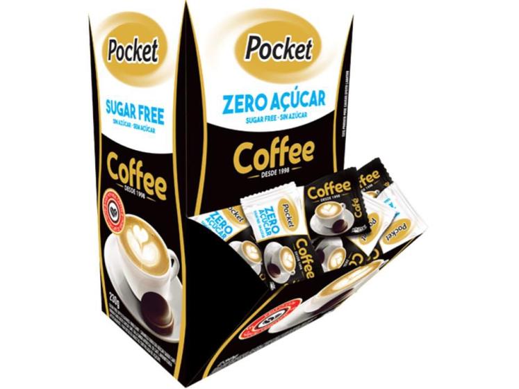 Imagem de Bala Zero Açúcar Café Coffee Pocket Caixa C/100unid - 230g