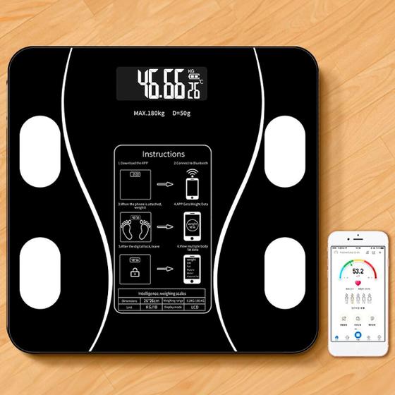 Imagem de Balança Bioimpedância Bluetooth Compacta e Precisa