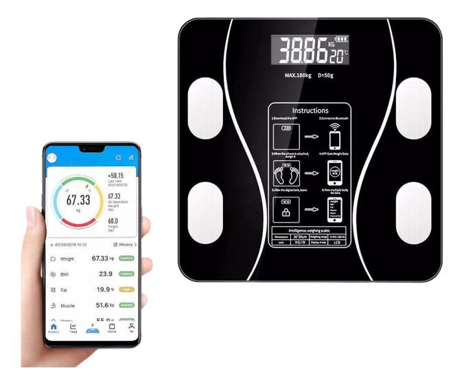 Imagem de Balança Bioimpedância Smart Display 8 Sensores