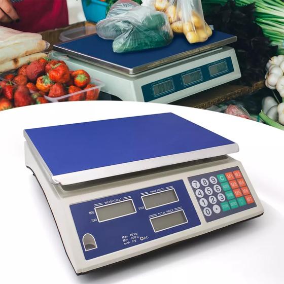 Balança Comercial Digital Bateria 40kg alta precisão para comercio mercado horti fruit Menor preço em Balança Comercial Digital Bateria 40kg alta precisão para comercio mercado horti fruit