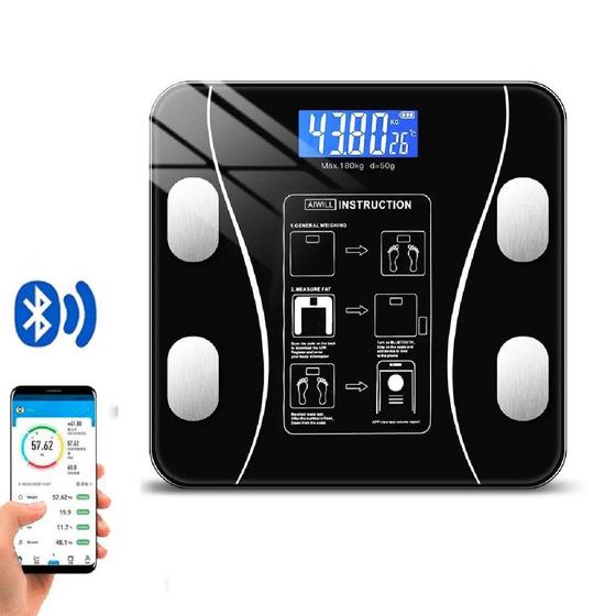 Balança Corporal Bioimpedância Eletrônica Bluetooth Com App Menor preço em Balança Corporal Bioimpedância Eletrônica Bluetooth Com App