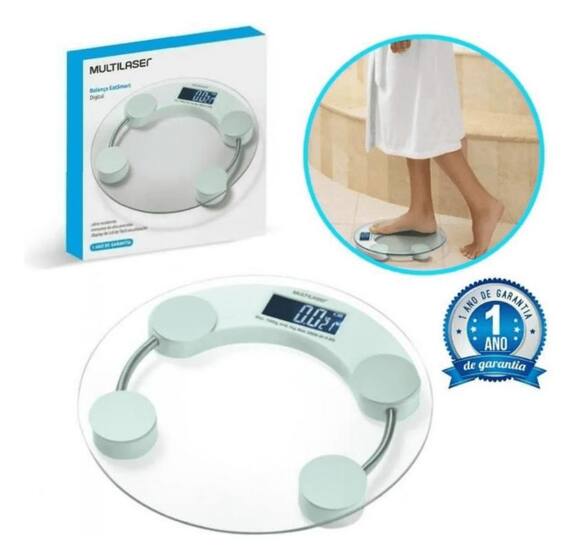Balança corporal digital Multilaser Eatsmart branca 180 kg - Lenox ...
