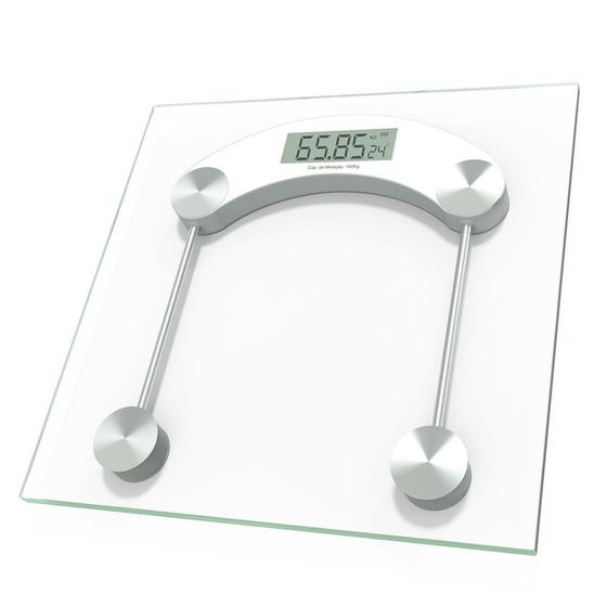 Imagem de Balança Corporal Digital Peso Até 180kg Transparente Vidro