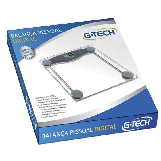 Imagem de Balança Corporal G-tech Glass 11 Digital Doméstico Vidro Temperado180kg 