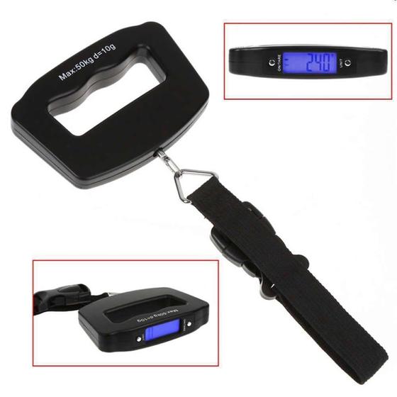 Imagem de Balança de Bagagem Mala para Viagem Digital 50kg Alça Nylon CBRN02672