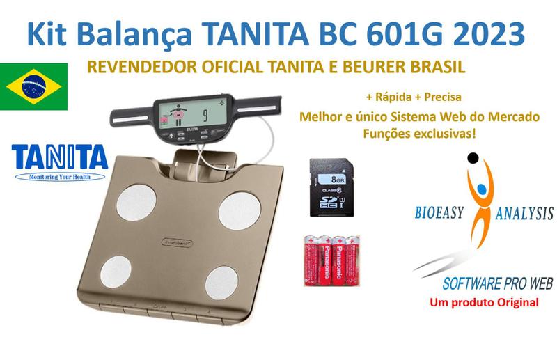 Imagem de Balança de Bioimpedancia Tanita Tetrapolar BC601G 2024 + 3 Anos Software Bioeasy Web