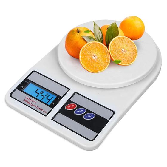 Imagem de Balança de Cozinha Digital Alta Precisão Compacta Fitness Dieta Alimentos 10 kg