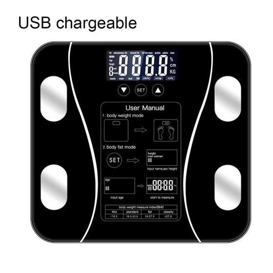 Imagem de Balança de gordura corporal Urijk S4 Scientific Smart Electronic LED