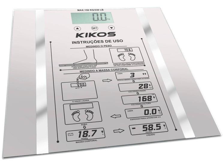 Imagem de Balança Digital 150kg com Medidor de Gordura