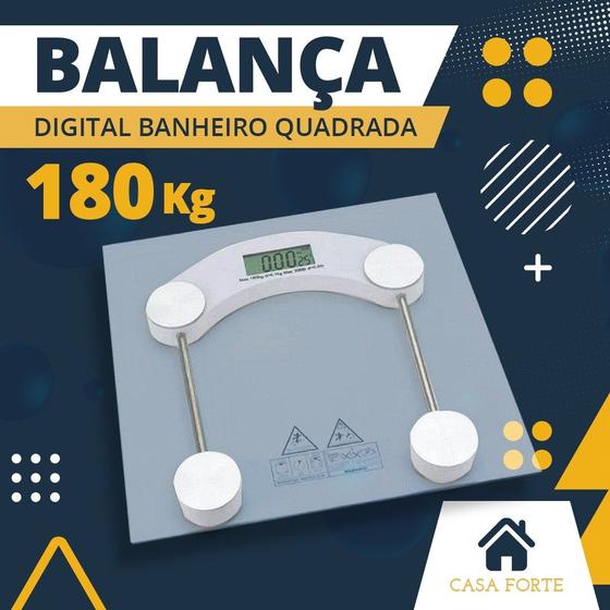 Imagem de Balança Digital Banheiro Quadrada - 180KG