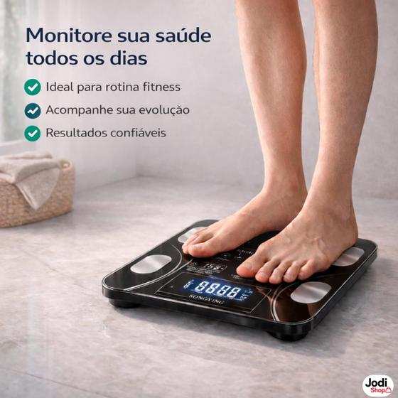 Imagem de Balança Digital Bioimpedância Bluetooth com App Medição Corporal Completa