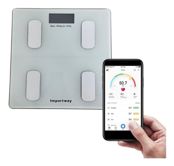 Imagem de Balança Digital Bioimpedância Com App Bluetooth Para Banheiro Academia Corporal Quadrada Até 180kg