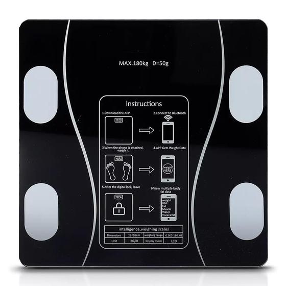 Imagem de Balança Digital Bioimpedância com Bluetooth Integrado e Aplicativo para Controle de Peso - Ideal par