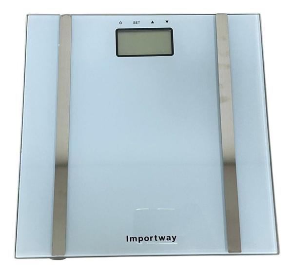 Balança Digital Bioimpedância Para Banheiro Academia Consultório Corporal Quadrada Até 180kg Branca Menor preço em Balança Digital Bioimpedância Para Banheiro Academia Consultório Corporal Quadrada Até 180kg Branca