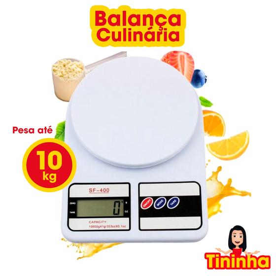 Imagem de Balança Digital de Cozinha Pesa 10kg Para Pesar Comida Alimentos Dieta