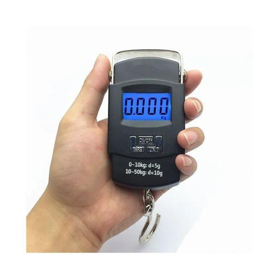 Balança Digital de Mão Portátil Comercial Domestica 50kg Preta 797 Menor preço em Balança Digital de Mão Portátil Comercial Domestica 50kg Preta 797