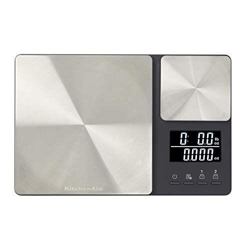 Imagem de Balança Digital Dupla Plataforma de Cozinha com Precisão de 453g, 11kg, Preto/Inox