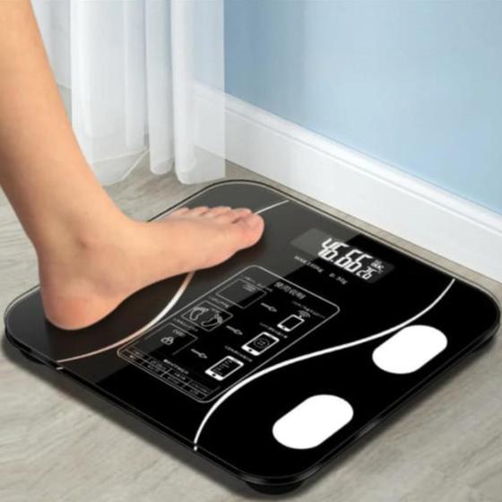 Balança Digital para Análise Corporal com Bioimpedância e Bluetooth Suporte até 140 Kg com App Integrado Menor preço em Balança Digital para Análise Corporal com Bioimpedância e Bluetooth Suporte até 140 Kg com App Integrado