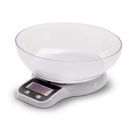 Imagem de Balança Digital para Cozinha de Alta Precisão Brinox Linha Descomplica com Recipiente Removível 5kg Branco - 2922/102