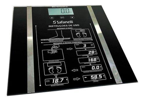 Imagem de Balança Digital Safanelli Performance Até 150 Kg Com Sensores e Medidor de Massa Corporal