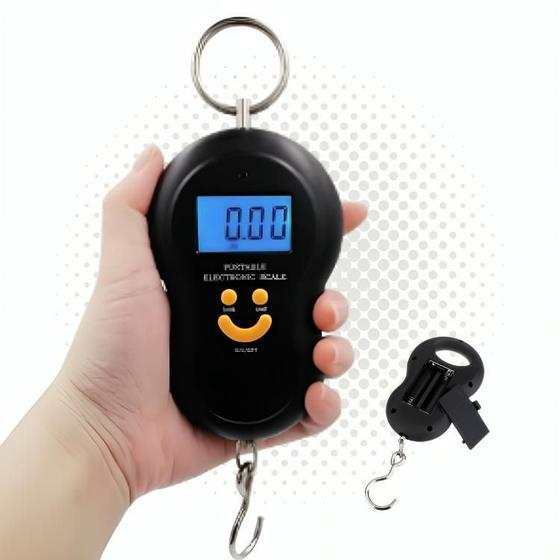Imagem de Balança Eletrônica de Gancho Para Pesar Peixes e Bagagens 50kg