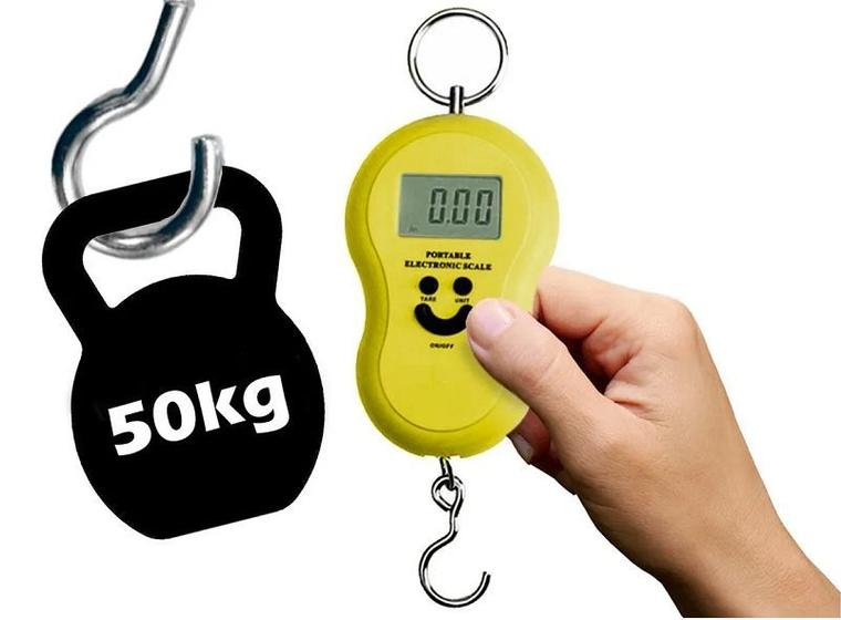 Imagem de Balança Gancho Portátil Digital Para Mala Mochila Cargueira Bagagem Viagem até 50kgs