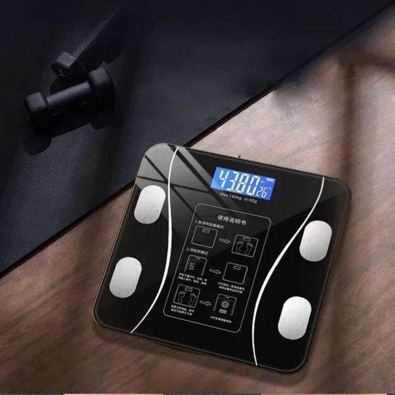 Imagem de Balança Inteligente com Bioimpedância e Conexão Bluetooth  Medidas de Até 140 Kg com Aplicativo de Monitoramento