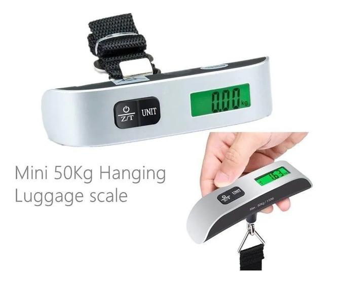 Imagem de Balança Portátil Digital Mão pesa Mala Bagagem Até 50kg