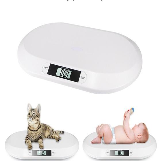Imagem de Balanca veterinaria e pediatrica digital display lcd portatil 20kg para pesagem bebe e pet