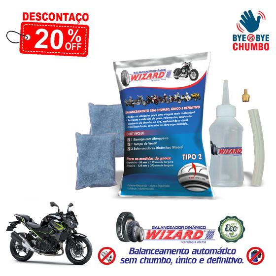 Imagem de Balanceamento Micro Esferas Sem Chumbo Tipo 2 Moto Kawasaki Z400 - Kit 2 Pneus