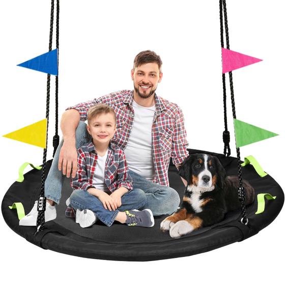 Imagem de Balanço de Árvore HeyZoo Saucer Flying 122cm - Capacidade 410kg - Preto