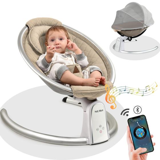 Imagem de Balanço Elétrico para Bebê Hot Mom - Upgrade em Algodão com Bluetooth