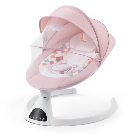 Imagem de Balanço Elétrico Portátil Jaoul para Bebê com Controle Bluetooth - Rosa