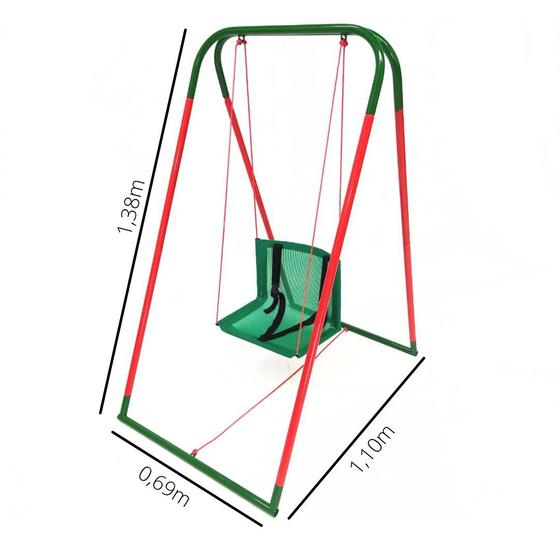 Imagem de Balanço Infantil Nacional Desmontável Vermelho/Verde