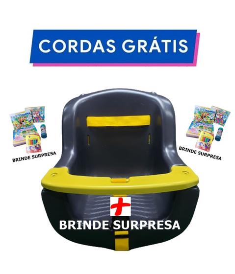 Imagem de Balanço Infantil Plástico PRETO BRILHOSO + PRESENTE SURPRESA Com Corda O MAIS BARATO E MENOR FRETE