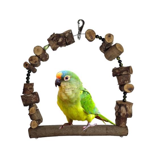 Imagem de Balanço Morapet Madeira Rústico Para Papagaios