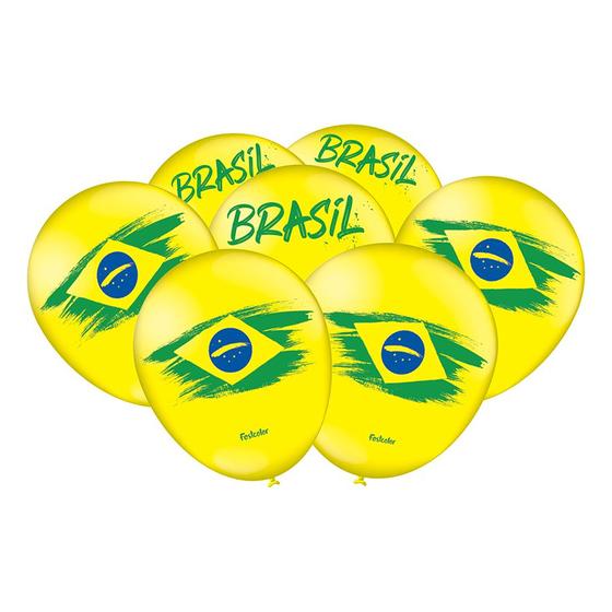 Imagem de Balão 9'' Especial Brasil Copa do Mundo 2022 - 25 unidades - Festcolor