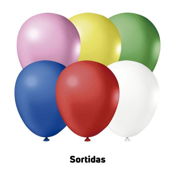 Imagem de Balão Bexiga 6,5 Polegadas Várias cores 10 Pacotes com 50un.