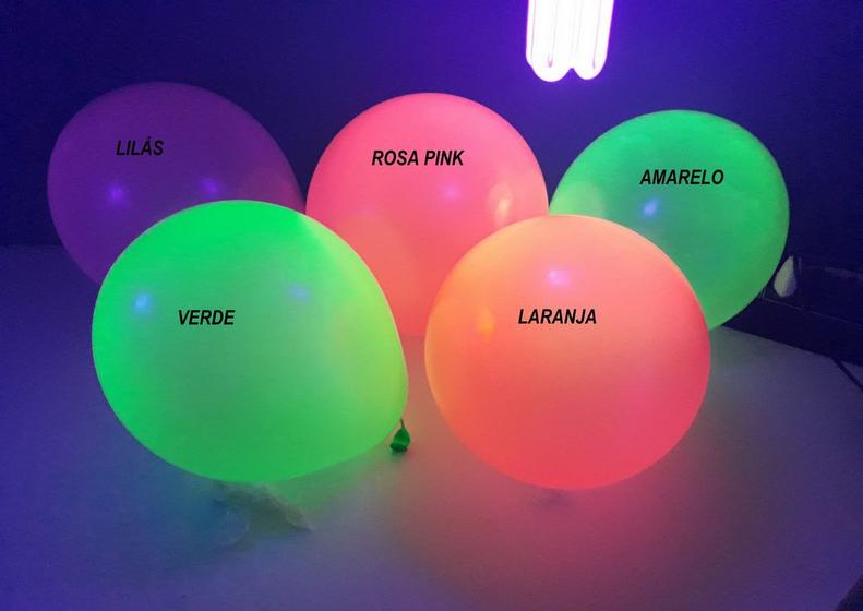 Imagem de Balão  Bexiga  Joy Neon kit 25 unidades -  brilha com luz negra