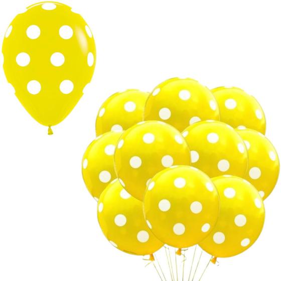 Imagem de Balão Bexiga Látex Bolinhas 9 Polegadas 25 Unidades Balão Bolinhas Várias Cores